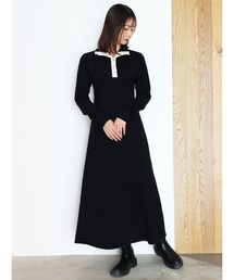 【ZOZOTOWN限定】ポロニットロングワンピース