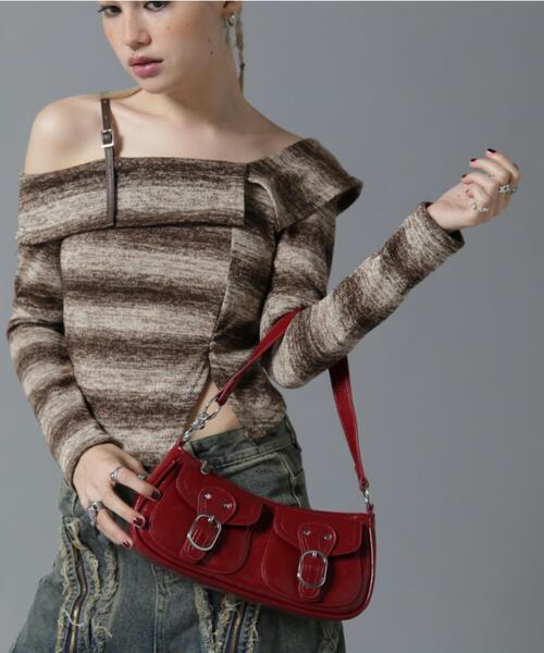 SIS(エスアイエス)の「【WEB限定】SIS/エスアイエス/サイドポケットショルダーバッグ(トートバッグ・レディース・レッド/シルバー・F)」の17枚目の写真