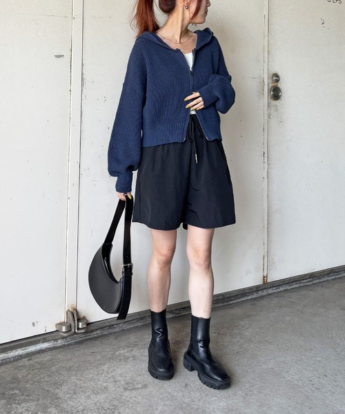 セール】【ISOOK / アイスー】ダブルジップニットパーカー