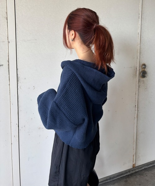 カシミア100% ダブルジップ ニット パーカー アイボリー サイズ1 カシミア100% ダブルジップ ニット パーカー アイボリー サイズ1