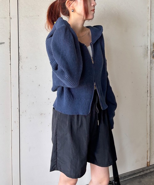 SYSORUS　シソラス　ダブルジップ　ニットパーカー SYSORUS シソラス ダブルジップ ニットパーカー