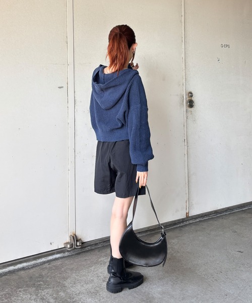 セール】【ISOOK / アイスー】ダブルジップニットパーカー / ショート