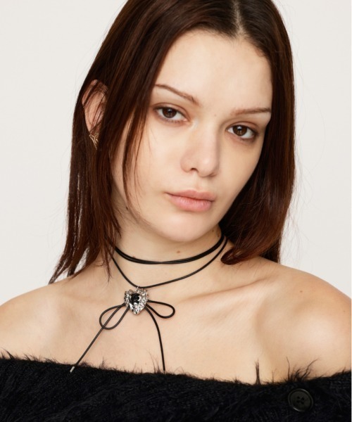 SLY(スライ)の「LACE UP HEART CHOKER レース アップ ハート チョーカー(チョーカー・レディース・シルバー・FREE)」の6枚目の写真