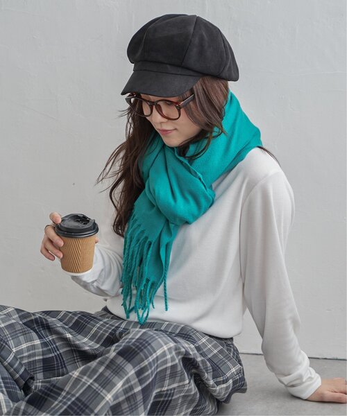 LBC（エルビーシー）の「シルクタッチマフラー（マフラー・レディース・ブラック/オフホワイト/ターコイズブルー・FREE）」の8枚目の写真