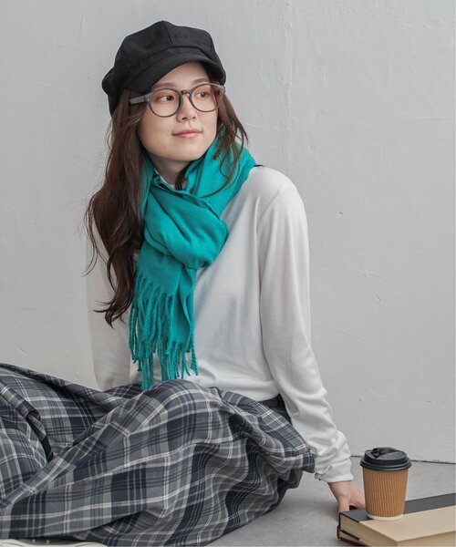 LBC（エルビーシー）の「シルクタッチマフラー（マフラー・レディース・ブラック/オフホワイト/ターコイズブルー・FREE）」の9枚目の写真