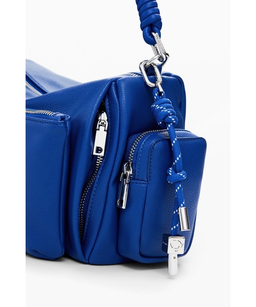 Desigual（デシグアル）の「ロゴ入りマルチポケットミディアムバッグ（ハンドバッグ・レディース・ブルー/イエロー・FREE）」の9枚目の写真