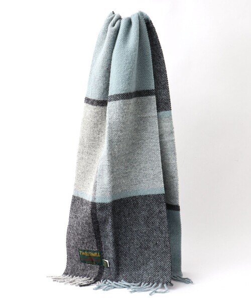 TWEED MILL（ツイードミル）の「【TWEEDMILL/ツイードミル】Pure New Wool Muffler 35 24AW（マフラー・メンズ・ライトブルー/ブラック系その他/ブルー系その他/ライトグリーン・FREE）」の4枚目の写真