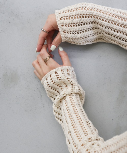 select MOCA（セレクトモカ）の「スリムラインメッシュカーディガン（カーディガン/ボレロ・レディース・アイボリー/ブラック・FREE）」の10枚目の写真