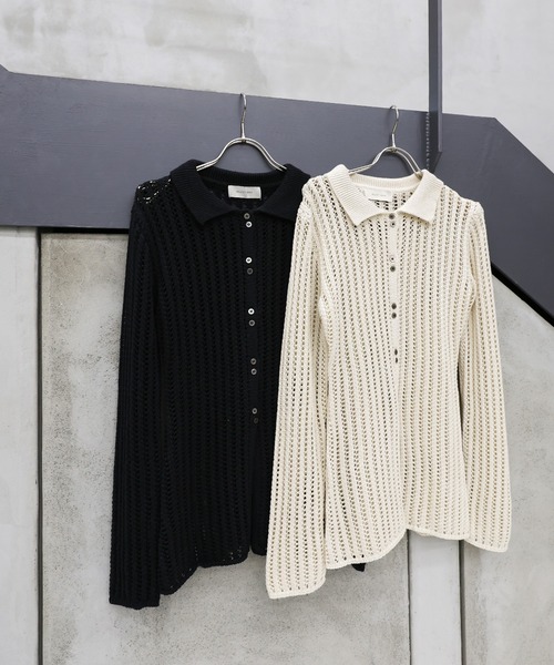 select MOCA（セレクトモカ）の「スリムラインメッシュカーディガン（カーディガン/ボレロ・レディース・アイボリー/ブラック・FREE）」の12枚目の写真