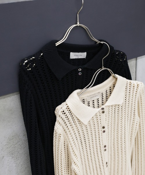 select MOCA（セレクトモカ）の「スリムラインメッシュカーディガン（カーディガン/ボレロ・レディース・アイボリー/ブラック・FREE）」の20枚目の写真