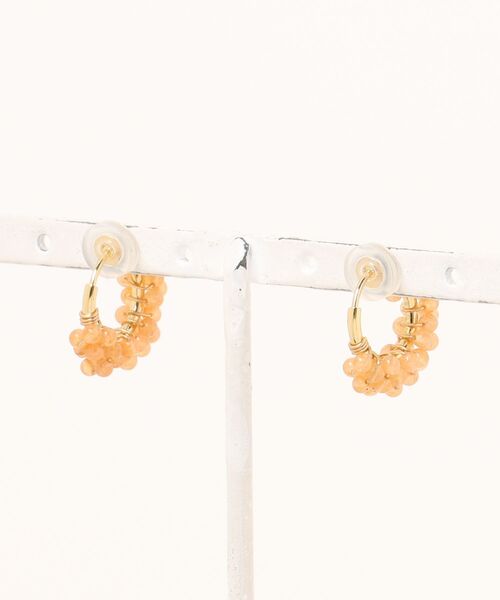 tone（トーン）の「【marinaJEWELRY】Orange Aventurine pav earring SSR（イヤリング・レディース・オレンジ・SMALL）」の2枚目の写真