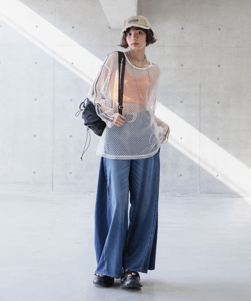 PAGEBOY（ページボーイ）の「ラインメッシュプルオーバー（Tシャツ/カットソー・レディース・グリーン系その他/オフホワイト/グレー/ブラック・FREE）」の19枚目の写真