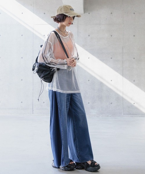 PAGEBOY（ページボーイ）の「ラインメッシュプルオーバー（Tシャツ/カットソー・レディース・グリーン系その他/オフホワイト/グレー/ブラック・FREE）」の21枚目の写真