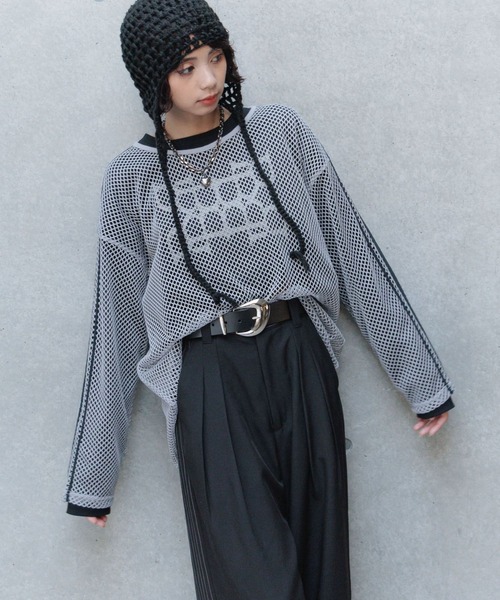 驚きの価格が実現！ セール】ラインメッシュプルオーバー（Tシャツ/カットソー コスプレウィッグ