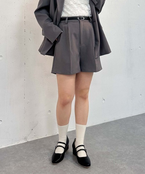 【25ss/セットアップ対応】ベルト付タックショートパンツ(その他パンツ)|archives(アルシーヴ)