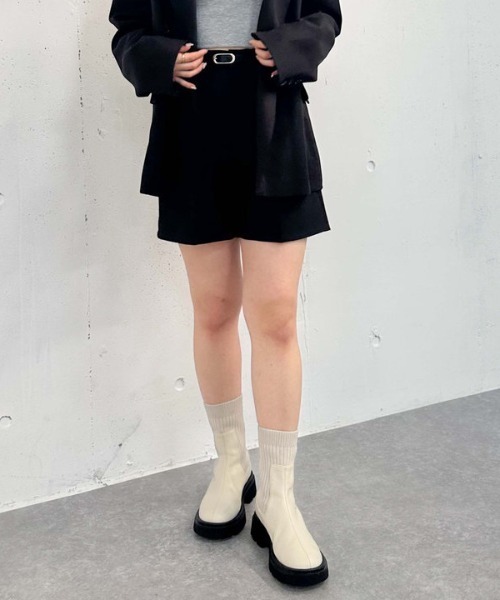 archives（アルシーヴ）の「【25ss/セットアップ対応】ベルト付タックショートパンツ（その他パンツ・レディース・ベージュ/グレー/ブラック・MEDIUM）」の14枚目の写真