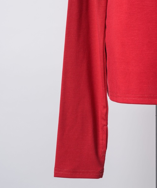 yae（ヤエ）の「2way many button top / メニーボタントップス（Tシャツ/カットソー・レディース・グレー/ブラック/レッド・FREE）」の18枚目の写真