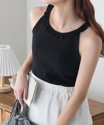 美品☆ PAOLA FRANIフリルタンクトップ タンクトップ フリル 裾フリル[品番：LGMW0005014]｜La-gemme