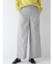 【3サイズ展開】◆リングミックスツィードセミワイドパンツ