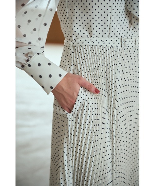 セール】Allaria Pleated Dress ドットタイプリーツドレス（ワンピース