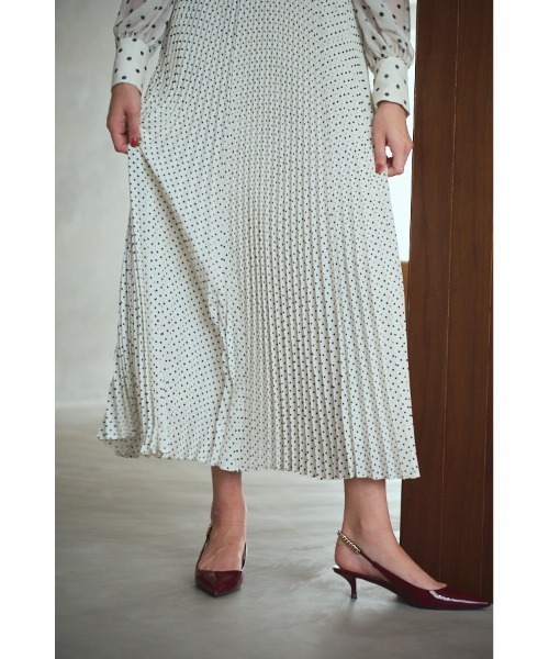 Estella.K(エステラケー)の「Allaria Pleated Dress ドットタイプリーツドレス(ワンピース・レディース・オフホワイト/ブラック・FREE)」の21枚目の写真