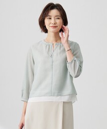 チェックプリント カットソー