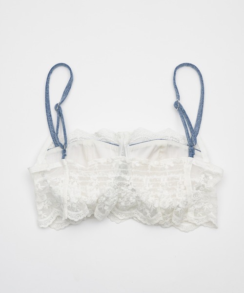 lace docking design denim bustier/レースドッキングデザインビスチェ レディース セール】lace docking design denim bustier/レースドッキング