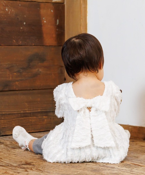 MAKE YOUR DAY（メイクユアデイ）の「バックリボンブラウス■80～140cm（シャツ/ブラウス・キッズ・サックスブルー/オフホワイト・80/90/100/110/120/130/140）」の2枚目の写真