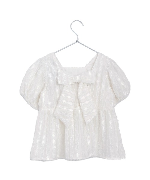 MAKE YOUR DAY（メイクユアデイ）の「バックリボンブラウス■80～140cm（シャツ/ブラウス・キッズ・サックスブルー/オフホワイト・80/90/100/110/120/130/140）」の4枚目の写真