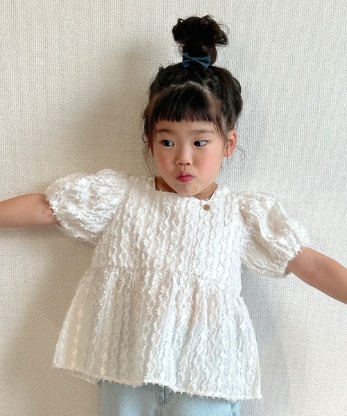 MAKE YOUR DAY（メイクユアデイ）の「バックリボンブラウス■80～140cm（シャツ/ブラウス・キッズ・サックスブルー/オフホワイト・80/90/100/110/120/130/140）」の15枚目の写真