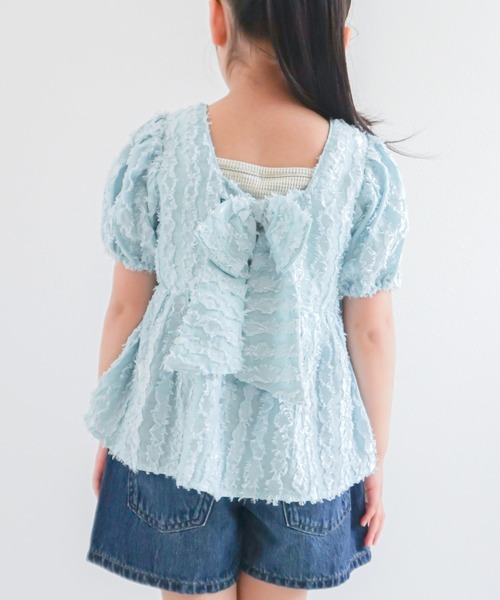 MAKE YOUR DAY（メイクユアデイ）の「バックリボンブラウス■80～140cm（シャツ/ブラウス・キッズ・サックスブルー/オフホワイト・80/90/100/110/120/130/140）」の20枚目の写真