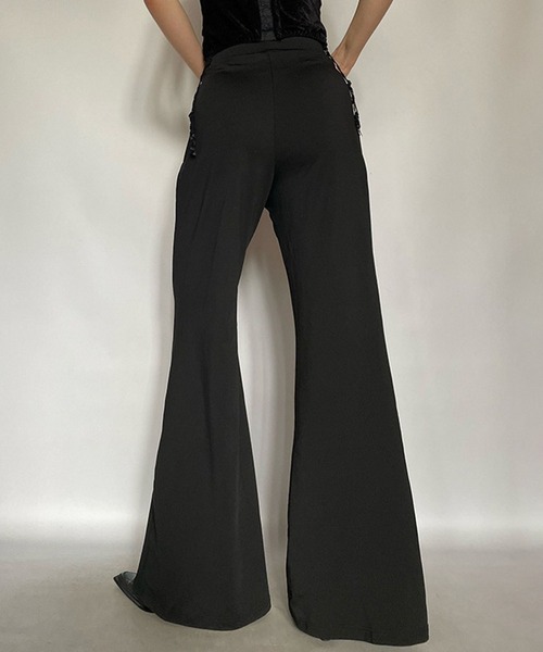 美品✨ラインヴァンド leinwande スリット フレア パンツ ブラック セール】Wrap Trousers（その他パンツ）｜leinwande（ライン
