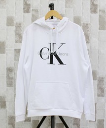 CKJ モノグラムロゴ スウェットプルオーバー フーディ CK MONOGRAM LOGO PULLOVER HOODIE