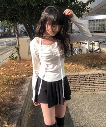 anyonemore | レーススカーフくるみボタンシャーリングTシャツセット(Tシャツ/カットソー)