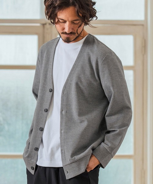 Magine(マージン)の「mcg3597- Surf Knit Fabric Cardigan カーディガン(カーディガン/ボレロ・メンズ・チャコールグレー/ブラック/ミックスグレー・44/46/48)」の1枚目の写真