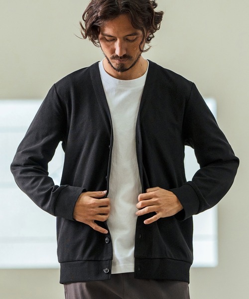 Magine(マージン)の「mcg3597- Surf Knit Fabric Cardigan カーディガン(カーディガン/ボレロ・メンズ・チャコールグレー/ブラック/ミックスグレー・44/46/48)」の11枚目の写真