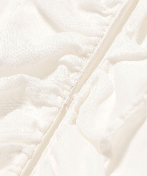 BEAMS BOY(ビームスボーイ)の「コットン リネン フリル ギャザー ショートスリーブ(シャツ/ブラウス・レディース・オフホワイト/ブラック/ベージュ・ONE SIZE)」の6枚目の写真