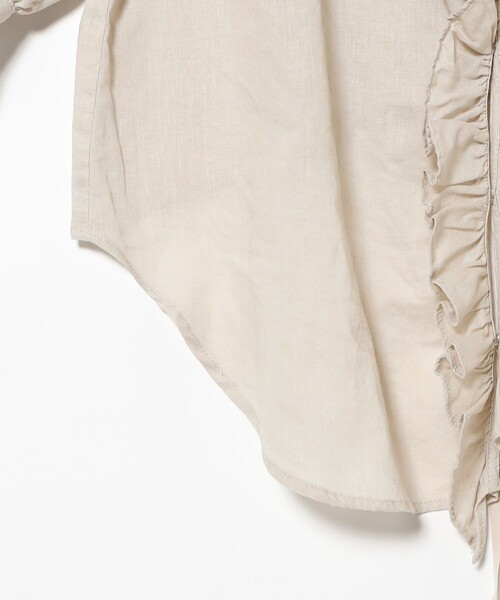 BEAMS BOY(ビームスボーイ)の「コットン リネン フリル ギャザー ショートスリーブ(シャツ/ブラウス・レディース・オフホワイト/ブラック/ベージュ・ONE SIZE)」の13枚目の写真