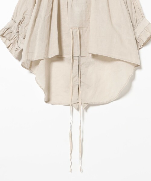 BEAMS BOY(ビームスボーイ)の「コットン リネン フリル ギャザー ショートスリーブ(シャツ/ブラウス・レディース・オフホワイト/ブラック/ベージュ・ONE SIZE)」の14枚目の写真