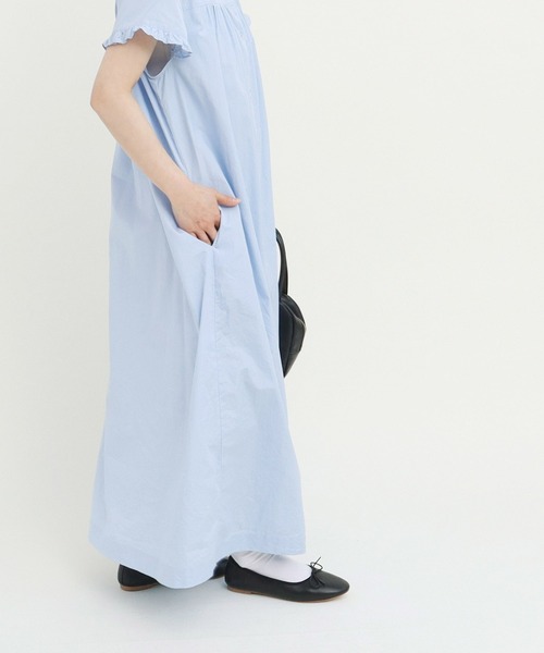 CHILD WOMAN（チャイルドウーマン）の「☆FINXブロード/綿ローン フリル丸襟前あき半袖ワンピース（ワンピース・レディース・サックスブルー/その他/レッド・FREE）」の21枚目の写真