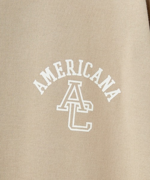 AMERICANA（アメリカーナ）の「[Americana×JEANS FACTORY/アメリカーナ×ジーンズファクトリー] 別注 ラウンドヘム バックプリントTシャツ（Tシャツ/カットソー・レディース・モカ/グレイッシュベージュ/スミクロ・F）」の20枚目の写真