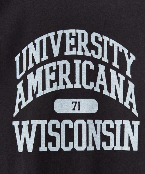 AMERICANA（アメリカーナ）の「[Americana×JEANS FACTORY/アメリカーナ×ジーンズファクトリー] 別注 ラウンドヘム バックプリントTシャツ（Tシャツ/カットソー・レディース・モカ/グレイッシュベージュ/スミクロ・F）」の13枚目の写真