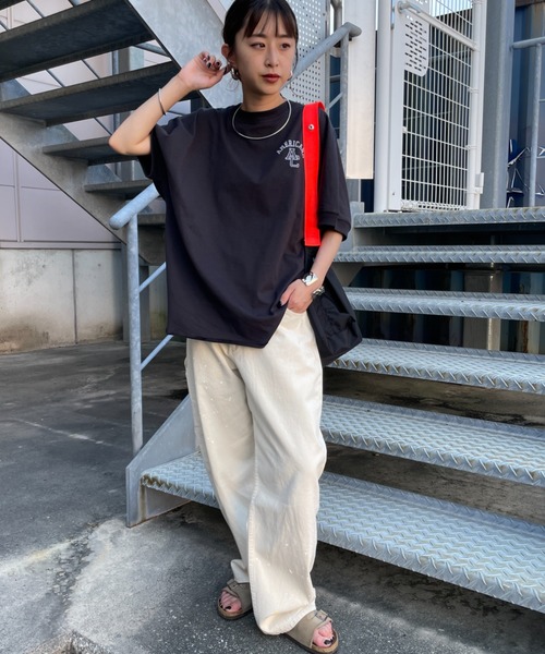 【新品】Americana×JEANS FACTORY☆別注ラウンドヘムロゴT セール】[Americana×JEANS FACTORY/アメリカーナ×ジーンズ