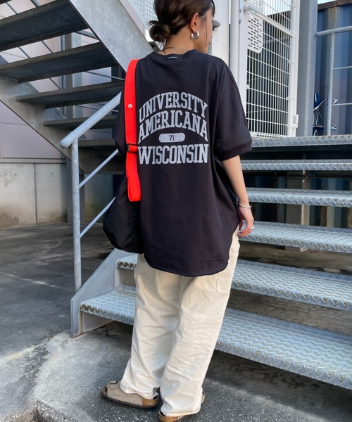 【新品】Americana×JEANS FACTORY☆別注ラウンドヘムロゴT セール】[Americana×JEANS FACTORY/アメリカーナ×ジーンズ
