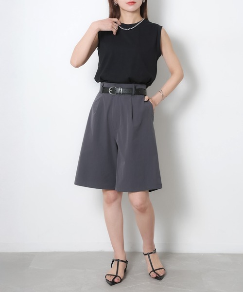 Riberry(リベリー)の「【UVカット】ラッシュガードタックハーフパンツ(その他パンツ・レディース・ブラック/チャコールグレー/グレイッシュベージュ・MEDIUM/LARGE)」の15枚目の写真