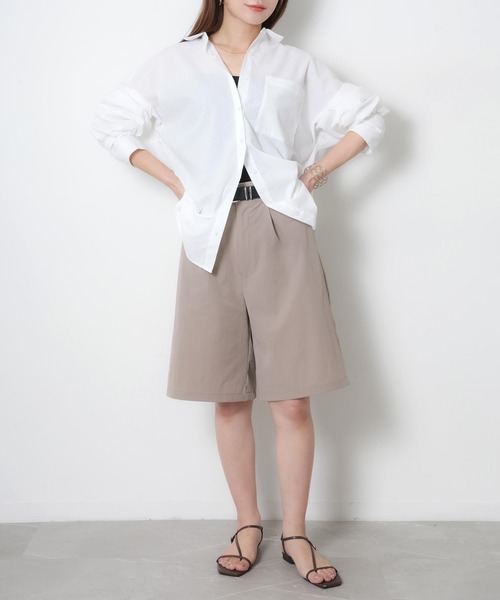 Riberry(リベリー)の「【UVカット】ラッシュガードタックハーフパンツ(その他パンツ・レディース・ブラック/チャコールグレー/グレイッシュベージュ・MEDIUM/LARGE)」の18枚目の写真