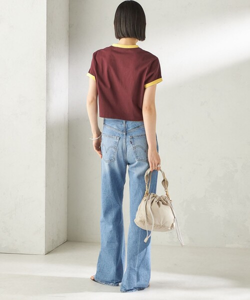 FRED PERRY(フレッドペリー)の「FRED PERRY:G9163 CROPPED RINGER TEE(Tシャツ/カットソー・レディース・オフホワイト/オリーブ/ワイン/ブラック・ONE SIZE)」の18枚目の写真