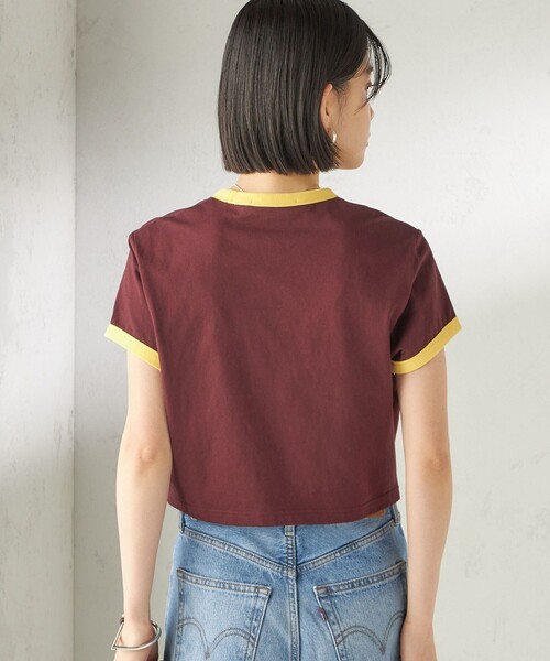 FRED PERRY(フレッドペリー)の「FRED PERRY:G9163 CROPPED RINGER TEE(Tシャツ/カットソー・レディース・オフホワイト/オリーブ/ワイン/ブラック・ONE SIZE)」の22枚目の写真