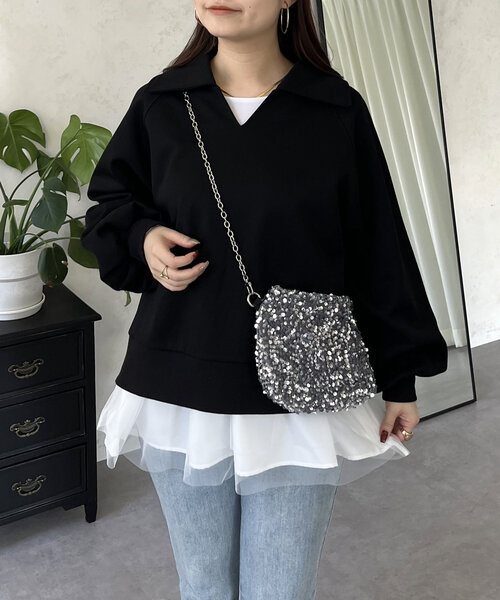 prose verse（プロズヴェール）の「バックメタルスキッパースウェット（Tシャツ/カットソー・レディース・ホワイト/ブラック・MEDIUM）」の2枚目の写真