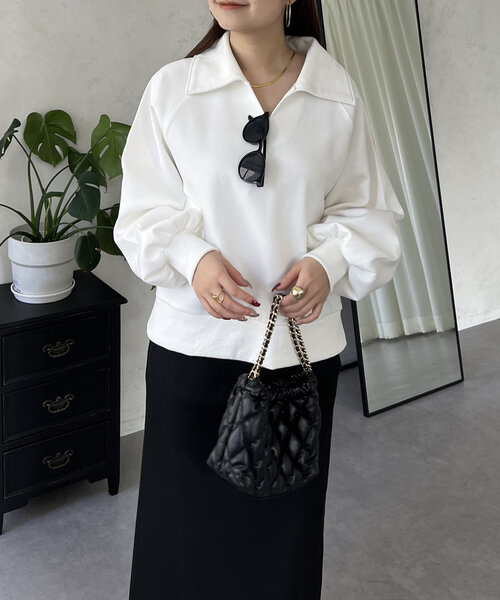 prose verse（プロズヴェール）の「バックメタルスキッパースウェット（Tシャツ/カットソー・レディース・ホワイト/ブラック・MEDIUM）」の9枚目の写真